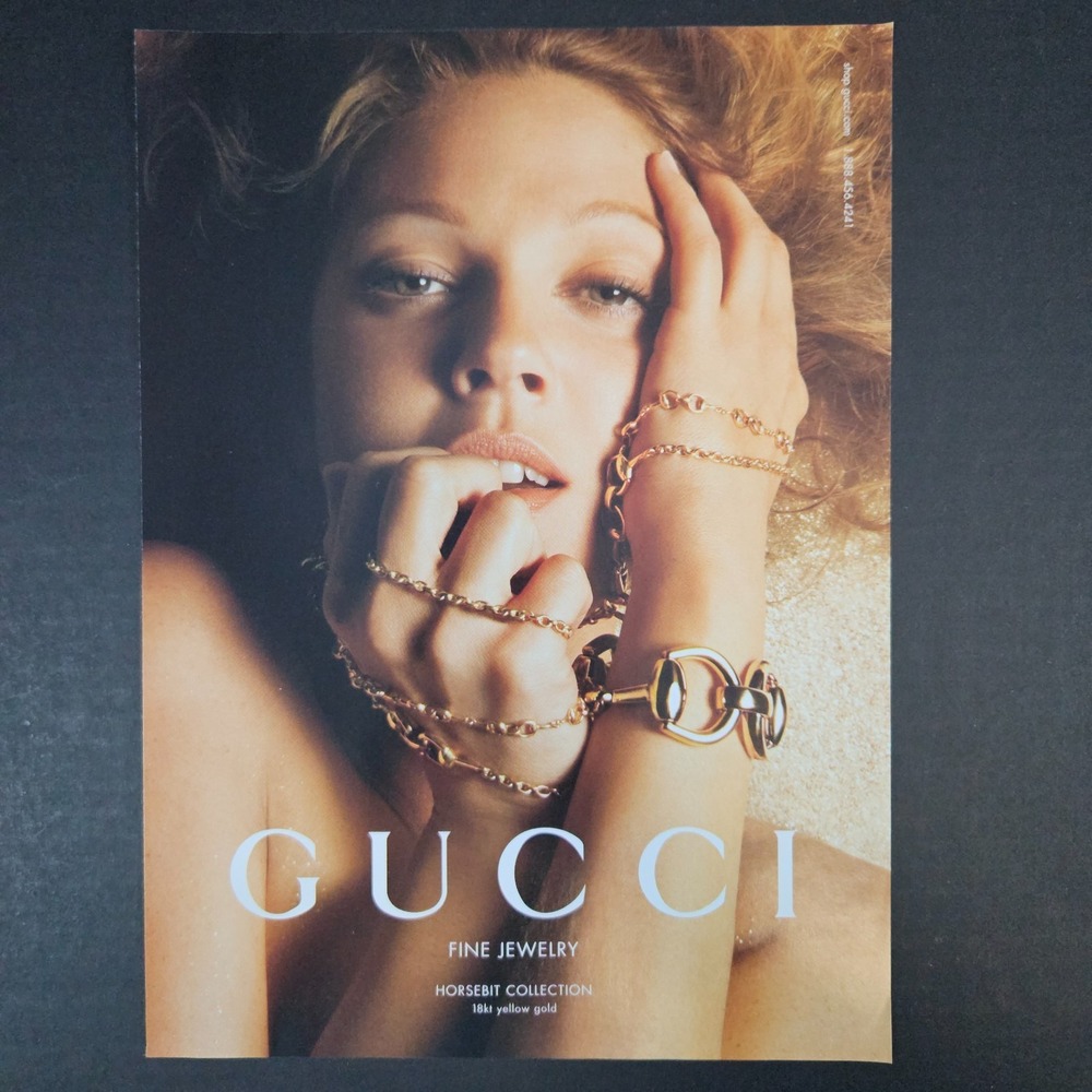 2009 Gucci Fine Jewelry Horsebit Collection 18kt Yellow Gold Print Ad Sexy Lady‎